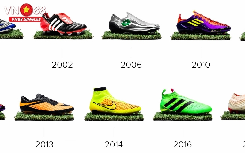 Sự tiến hóa của giày đá bóng: Từ những đôi ủng da đến công nghệ sợi dệt.