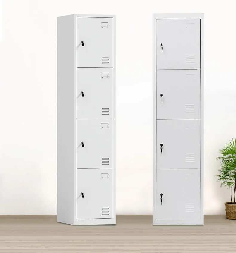 Minh họa tủ locker 4 ngăn trong không gian nội thất